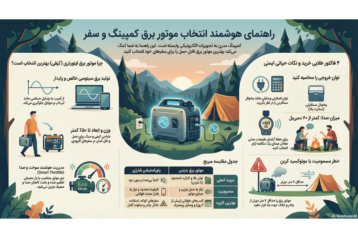 موتور برق مناسب کمپ