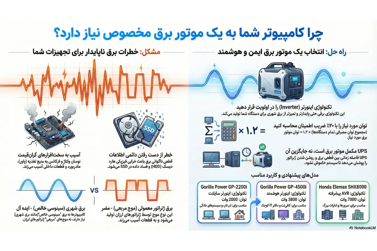 خرید موتور برق مناسب کامپیوتر و لپ‌تاپ 