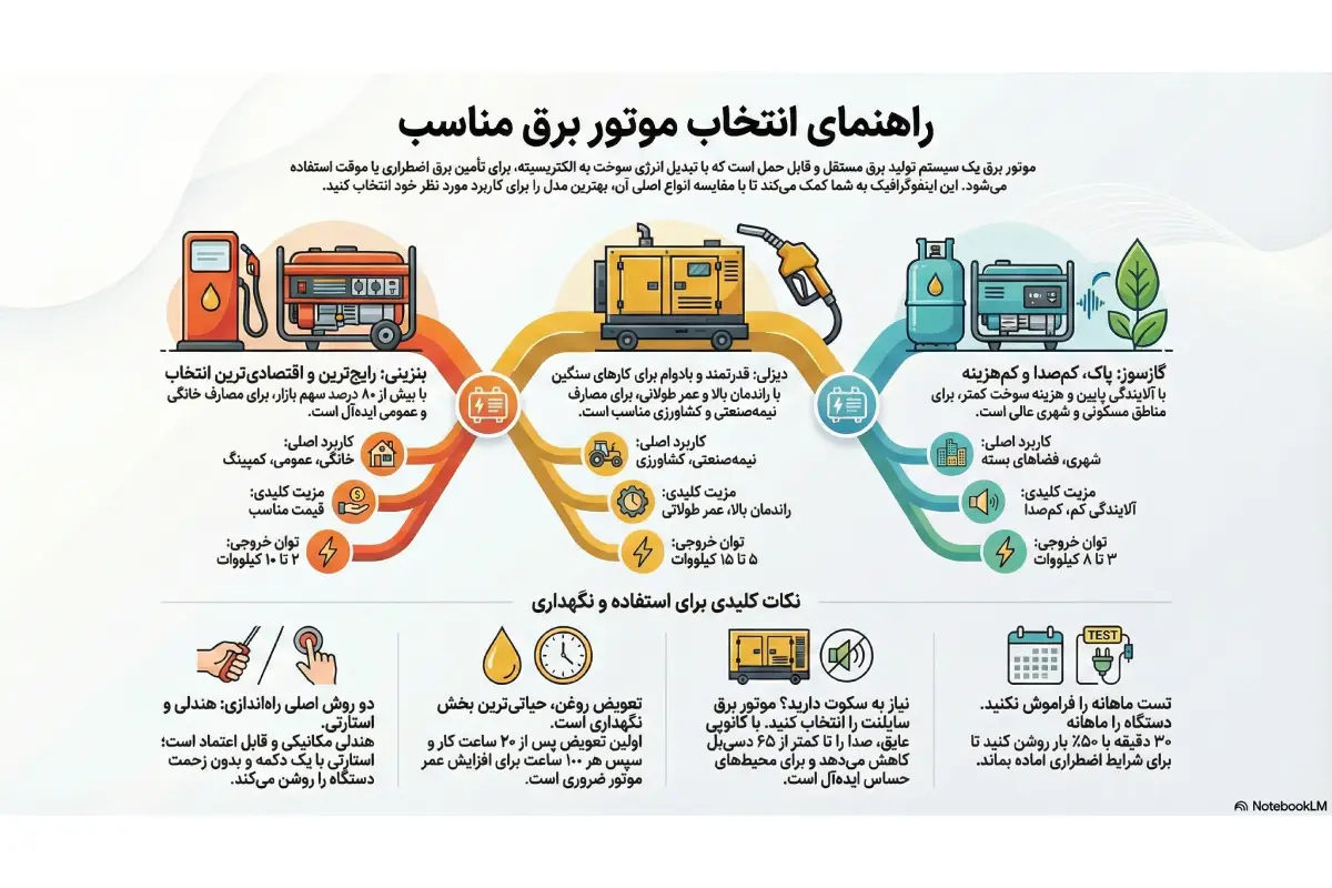 راهنمای خرید موتور برق
