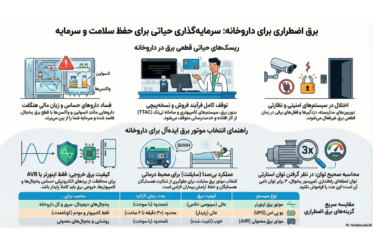 موتور برق مناسب داروخانه