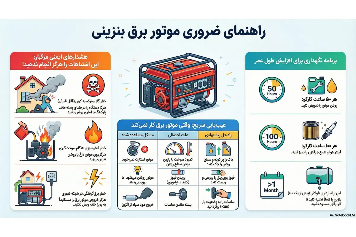 طرز کار موتور برق بنزینی