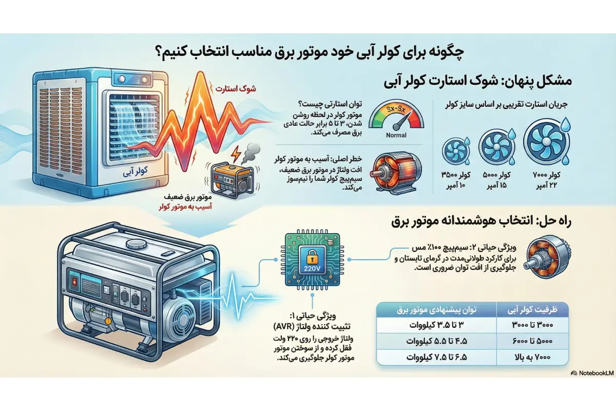 موتور برق مناسب کولر آبی