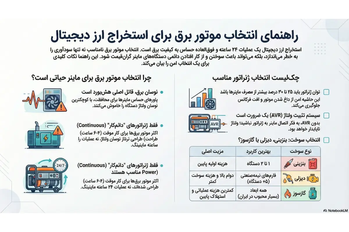 بهترین موتور برق برای ماینر